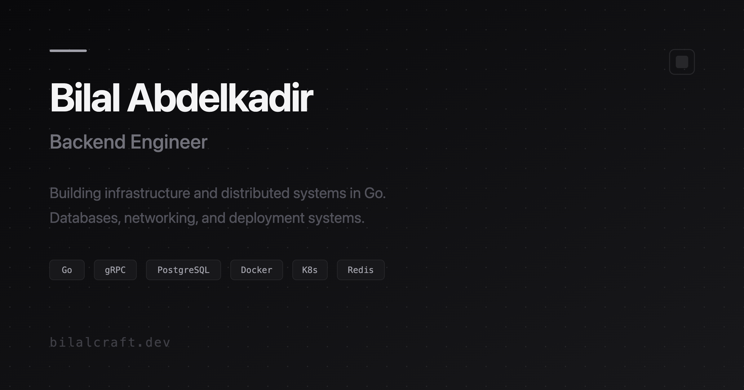 Bilal Abdelkadir — Backend-Heavy Fullstack Developer